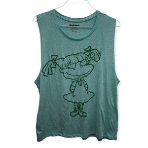 Nickelodeon Tank 3XL Womens Y2K Rugrats Angelica Pickles Scoop Neck Cotton Blend